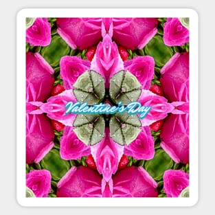 Valentine's Day pink rose pattern. Sticker